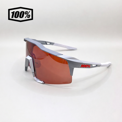 100% SPEEDCRAFT Soft Tact Stone Grey-HiPER Crimson Silver Mirror Lens