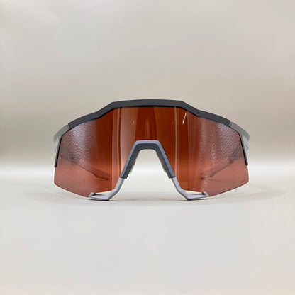 100% SPEEDCRAFT Soft Tact Stone Grey-HiPER Crimson Silver Mirror Lens