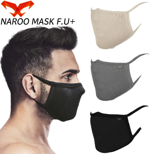 NAROO MASK F.U+ Sサイズ – 高密度フィルター構造×ノースクリップ付き、快適フィットの多機能フェイスマスク